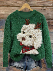 Damen Hund Kunstdruck Casual Top