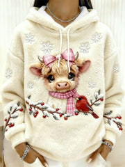 Frauen Highland Kuh Kunstdruck Casual Top