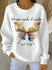 Damen Retro Whisper Worte der Weisheit lassen es Gitarren druck Casual Sweatshirt sein
