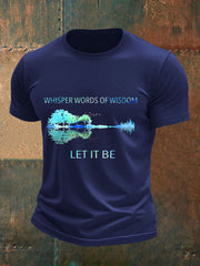 Herren Retro Whisper Worte der Weisheit lassen es Guitar Print Casual T-Shirt sein