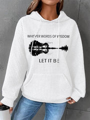 Frauen Retro Whisper Worte der Weisheit lassen es Gitarren druck Casual Waffel Hoodie sein