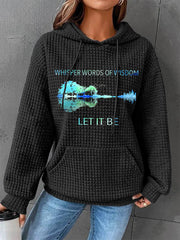 Frauen Retro Whisper Worte der Weisheit lassen es Gitarren druck Casual Waffel Hoodie sein
