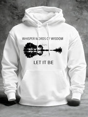 Herren Retro Whisper Worte der Weisheit Lassen Sie es Guitar Print Casual Hoodie sein