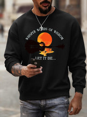 Herren Retro Whisper Worte der Weisheit lassen es Gitarren druck Casual Sweatshirt sein