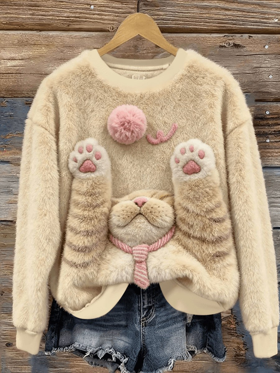 Damen niedliche Tier Kunst Flanell Hoodie