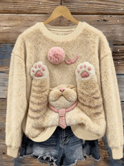 Damen niedliche Tier Kunst Flanell Hoodie