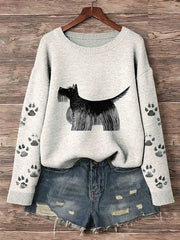 Frauen Scottish Terrier Hund Kunstdruck Pullover Pullover