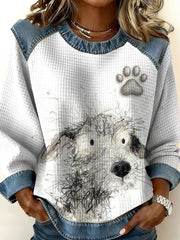 Damen Hund Kunstdruck Casual Top