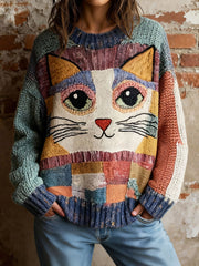 Katzen-Blumen-Oberteile für Frauen