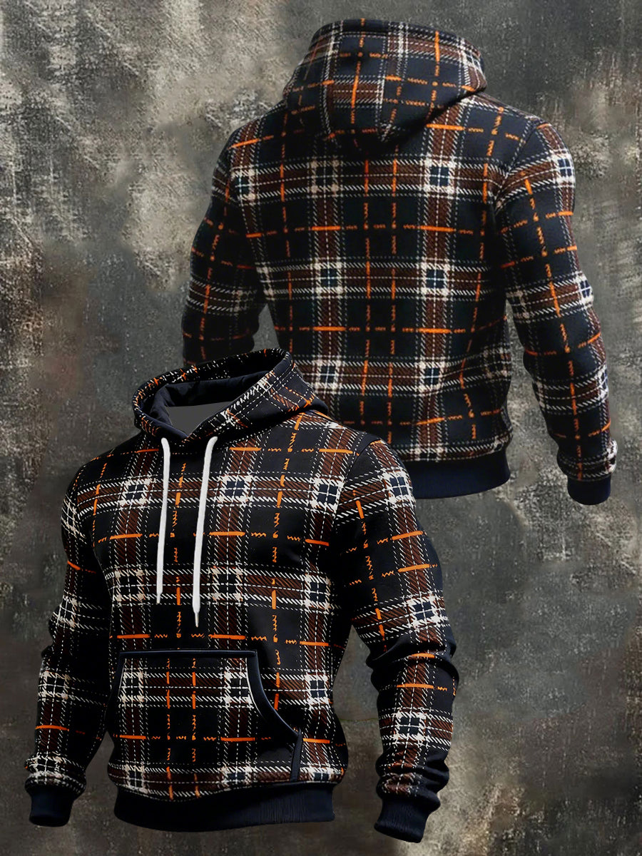 Herren Geometrische Muster Druck Hoodie mit Tasche