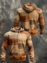 Herren Geometrische Muster Druck Hoodie mit Tasche