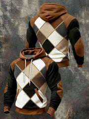 Herren Geometrische Muster Druck Hoodie mit Tasche