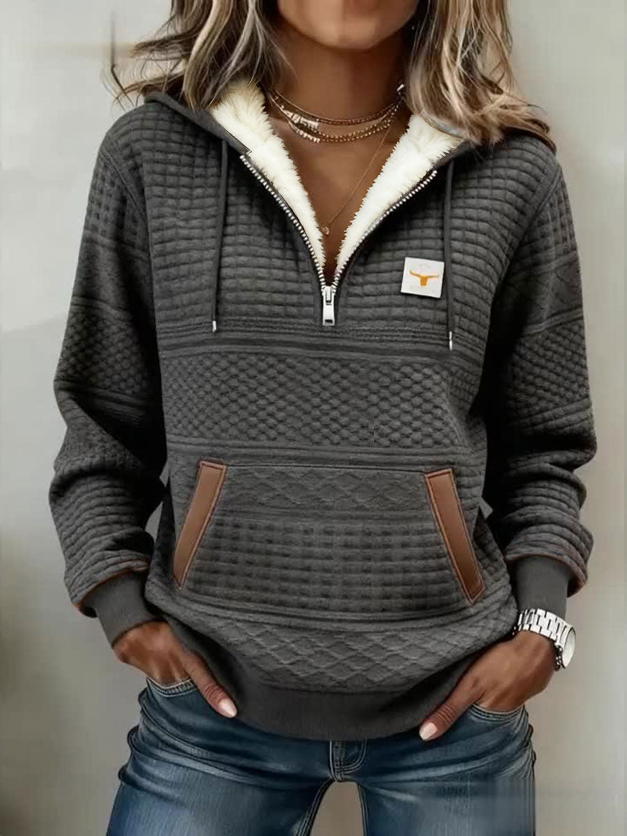 Damen Retro Western Fleece Sweatshirt