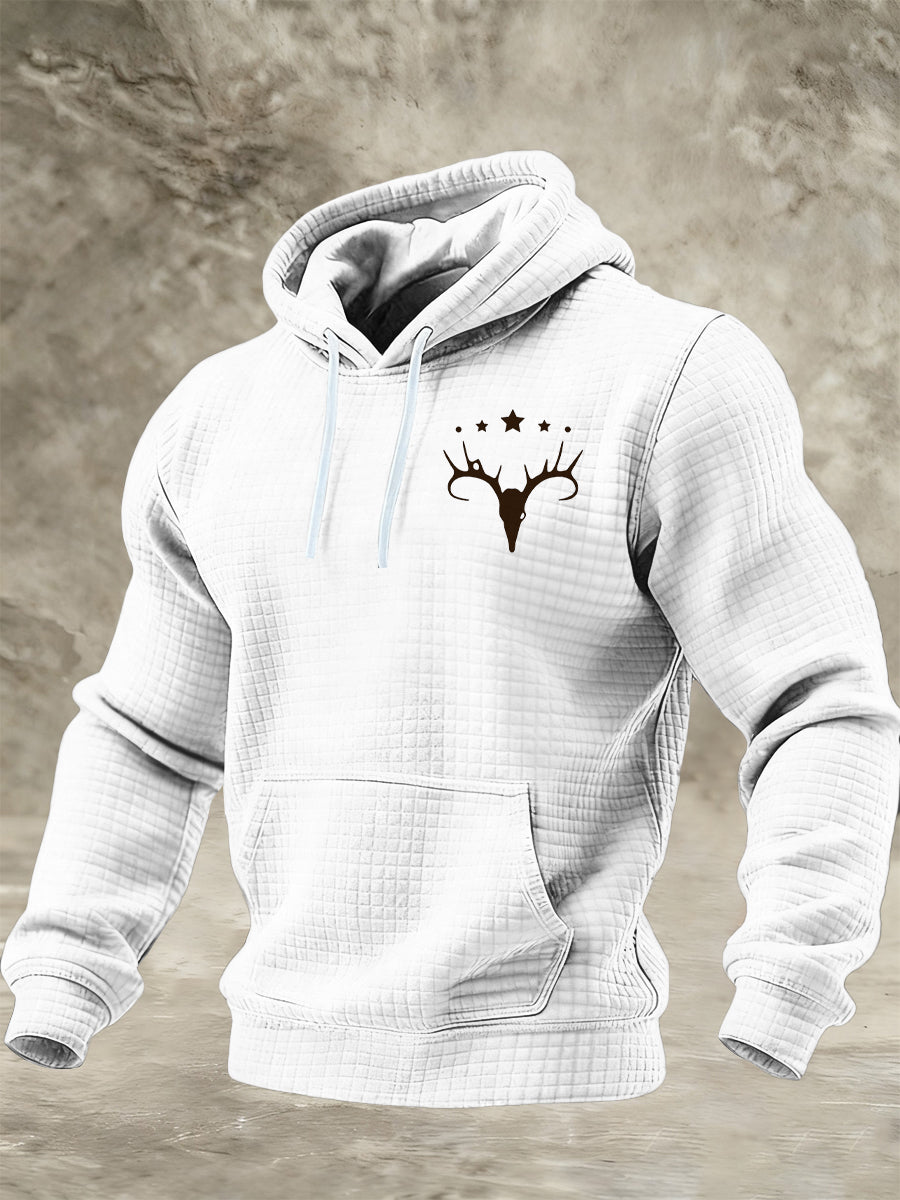 Herren Vintage Western bedruckt Karierte Baumwolle Hoodie