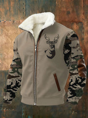 Herren Western Camouflage Plüsch Stand Kragen Hemd