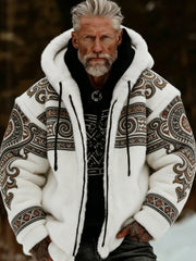 Herren Viking Celtic Art Plüsch Gemütliche warme Kapuzen jacke mit Reiß verschluss