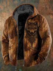 Herren Viking Wolf Fleece Jacke
