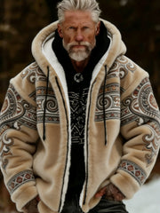 Herren Viking Celtic Art Plüsch Gemütliche warme Kapuzen jacke mit Reiß verschluss
