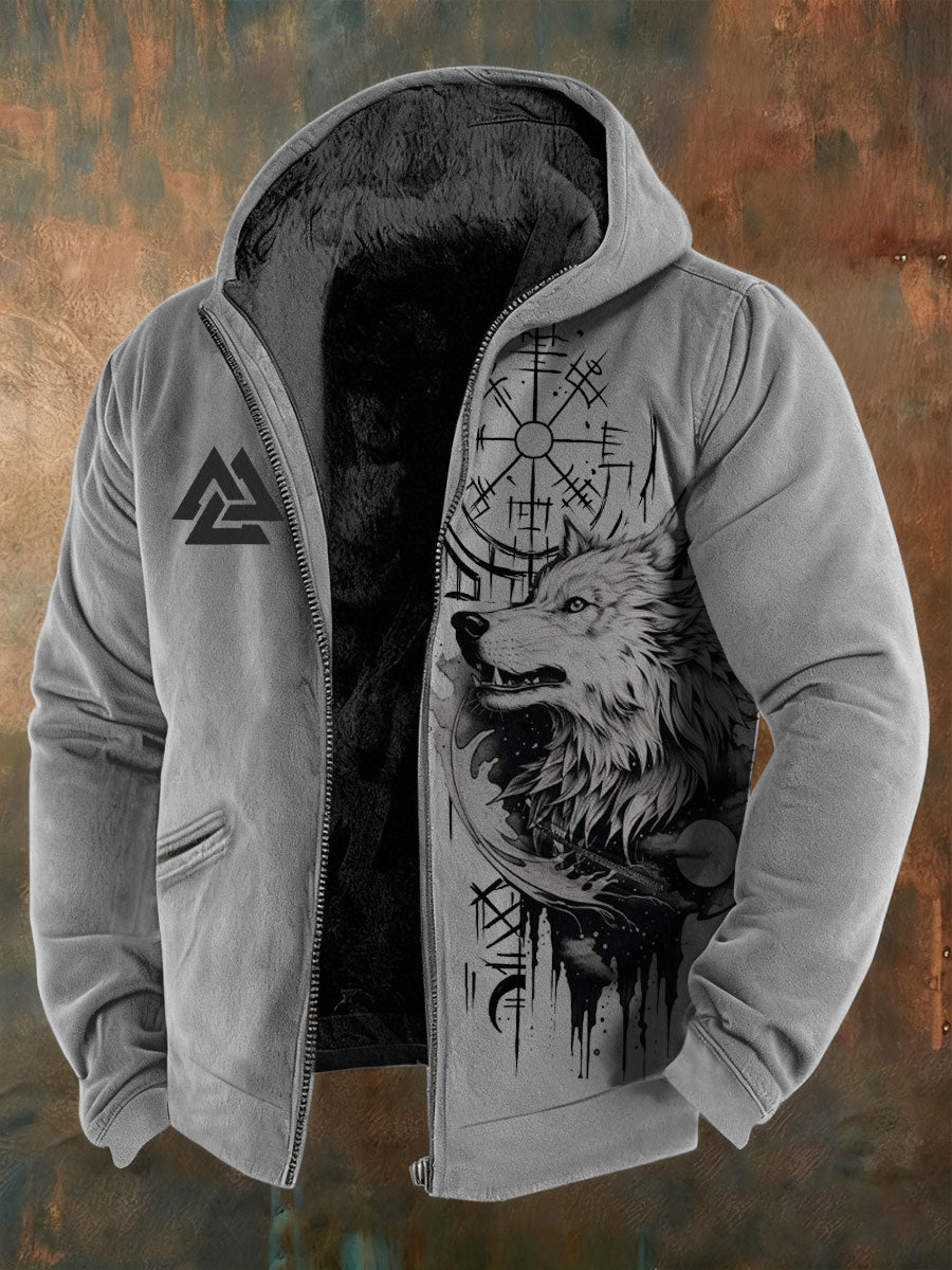Herren Viking Wolf Fleece Jacke