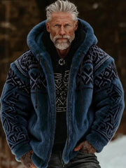 Herren Viking Celtic Art Plüsch Gemütliche warme Kapuzen jacke mit Reiß verschluss