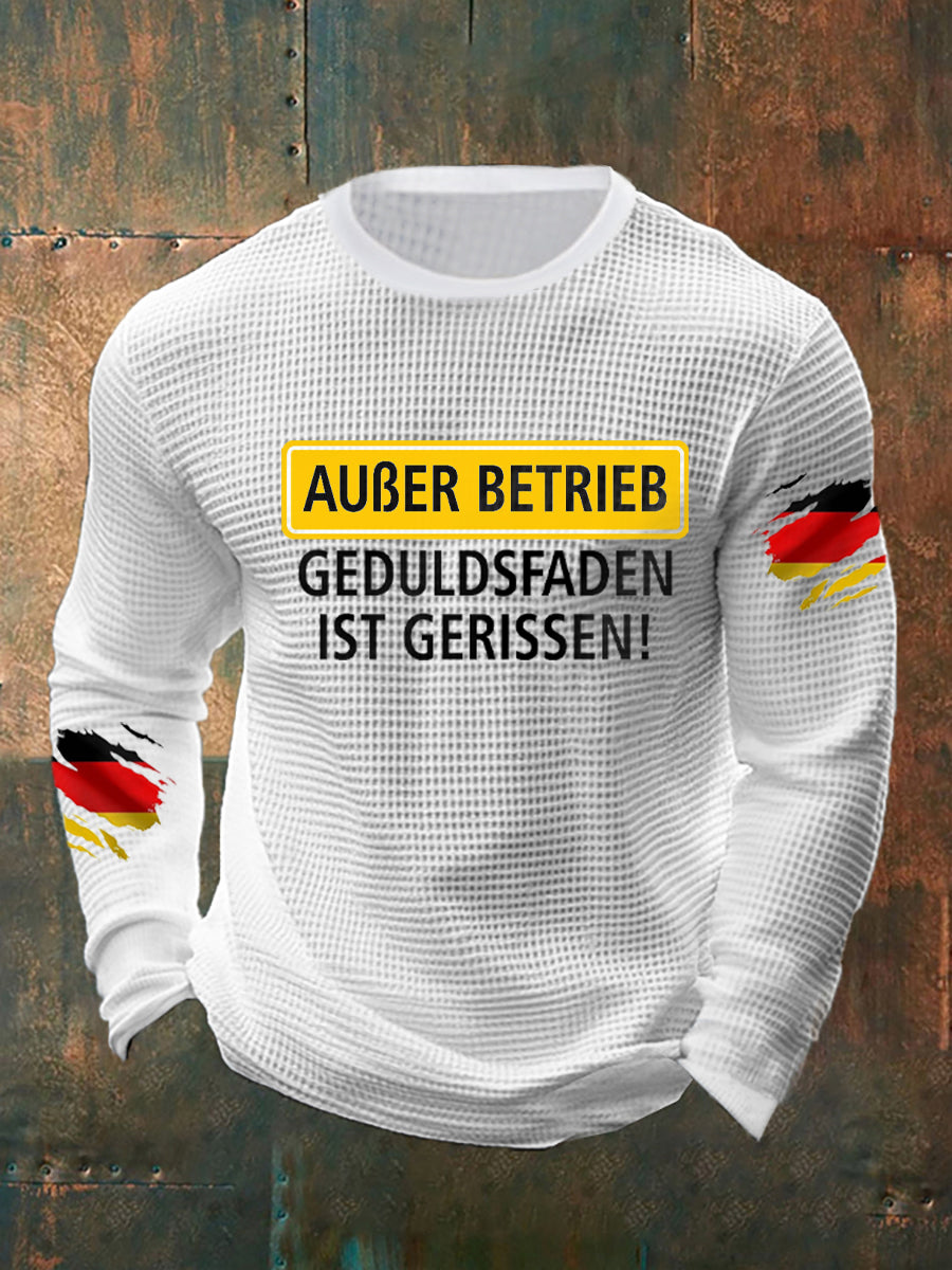 Herren Außer Betrieb bedrucktes Langarm-T-Shirt