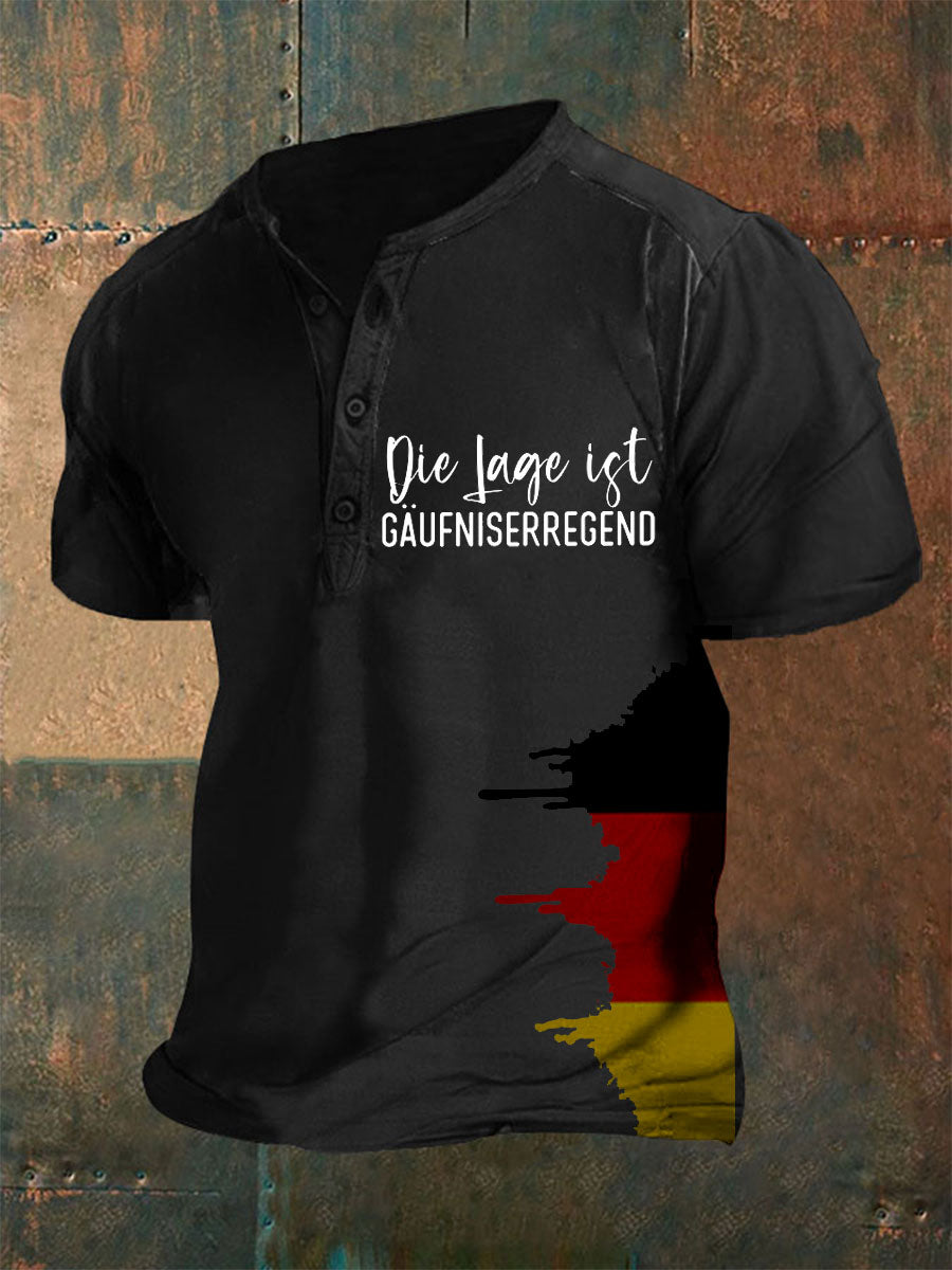 Männer Die Lage Ist Gaufniser regend Bedrucktes Kurzarm-T-Shirt