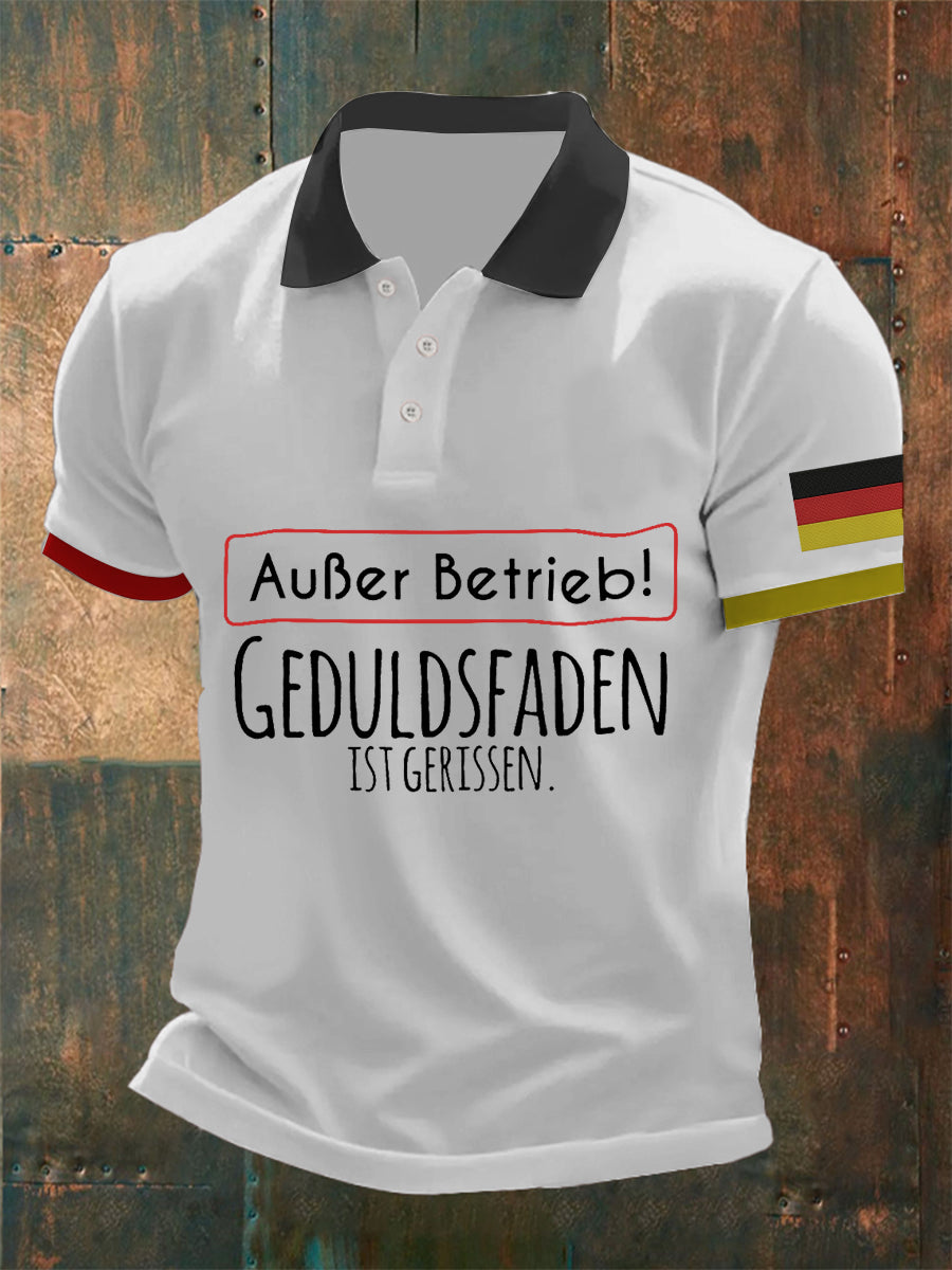 Men's Auber Betrieb Geduldsfaden Ist Gerissen Printed Polo Shirt