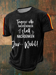 Men's Tagesmotlo Nachschenken Stalt Nachdenken Zum Wohl Printed Short Sleeve T-Shirt
