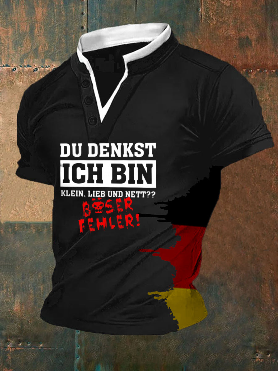 Men's Du Denkst Ich Bin Klein Lieb Und Nett - Böser Fehler Printed Short Sleeve T-Shirt