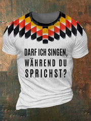 Men's Darf Ich Singen Wahrend Du Sprichst Printed Short Sleeve T-Shirt