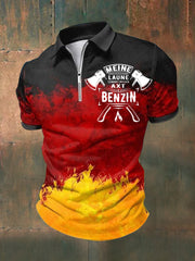 Men's Meine Laune Schwankt Zwischen Axt Und Benzin Printed Short Sleeve Polo Shirt