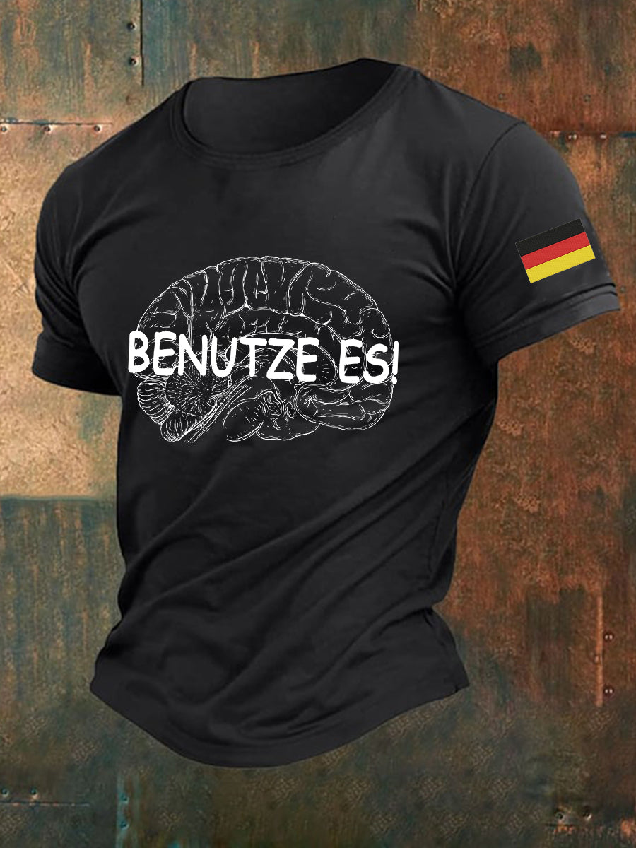 Men's Benutze Es Printed Short Sleeve T-Shirt