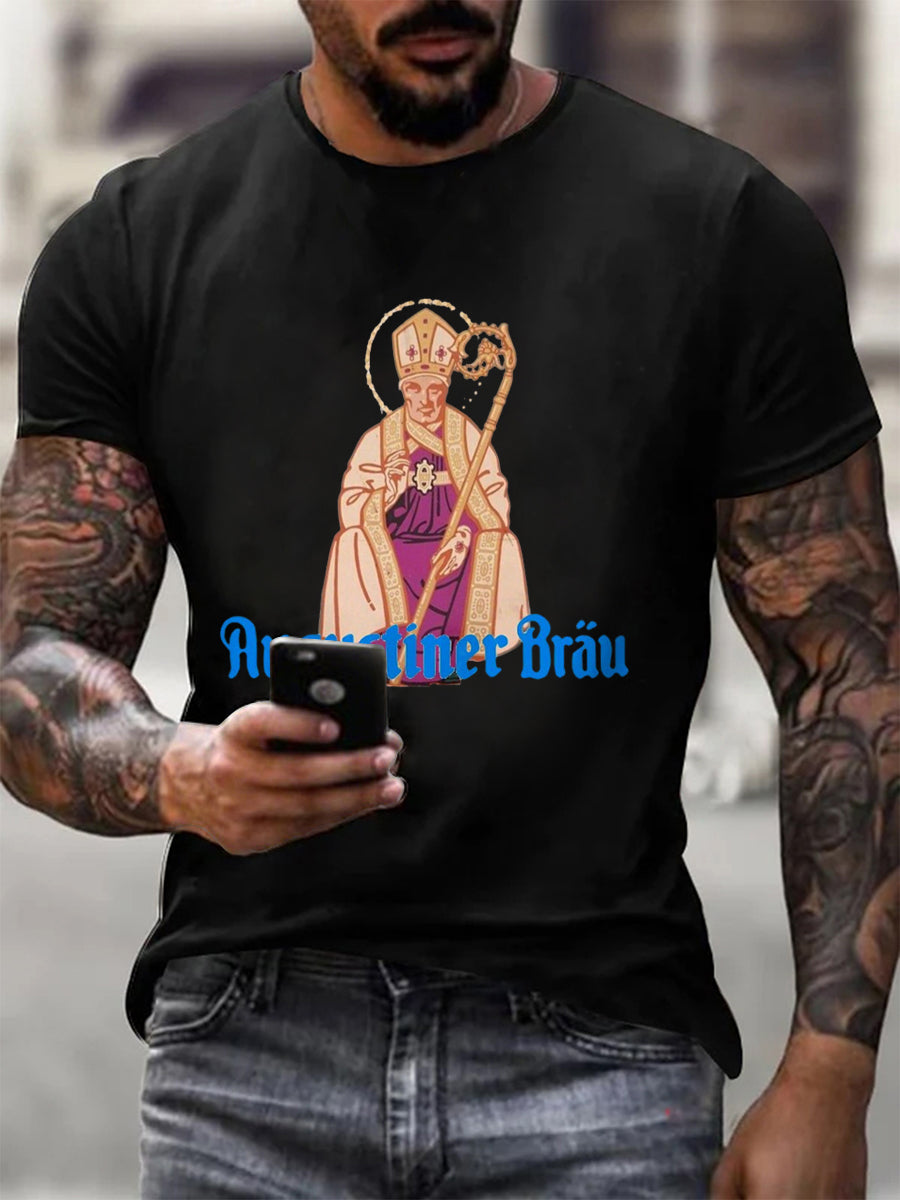 Herren-Bierliebhaber-München-Oktoberfest-Print-T-Shirt