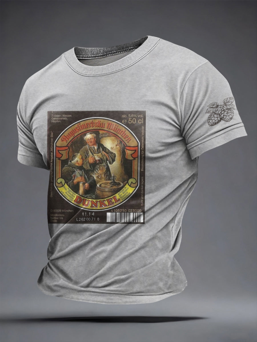 Herren-Bierliebhaber-München-Oktoberfest-Print-T-Shirt