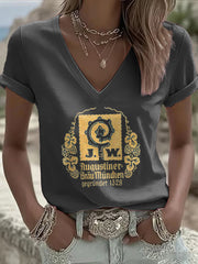 Kurzarm-T-Shirt für Damen Bier liebhaber