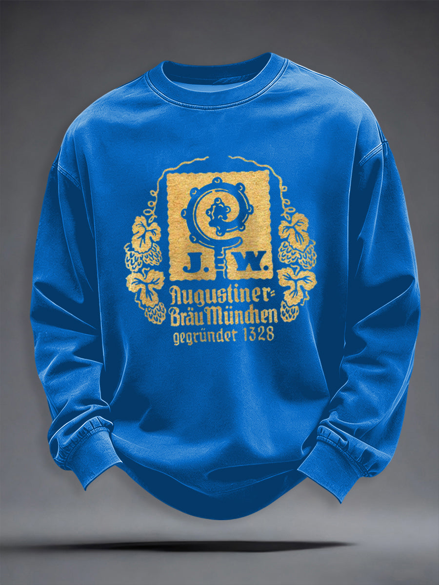 Herren-Bierliebhaber-Kapuzenpullover mit Rundhalsausschnitt