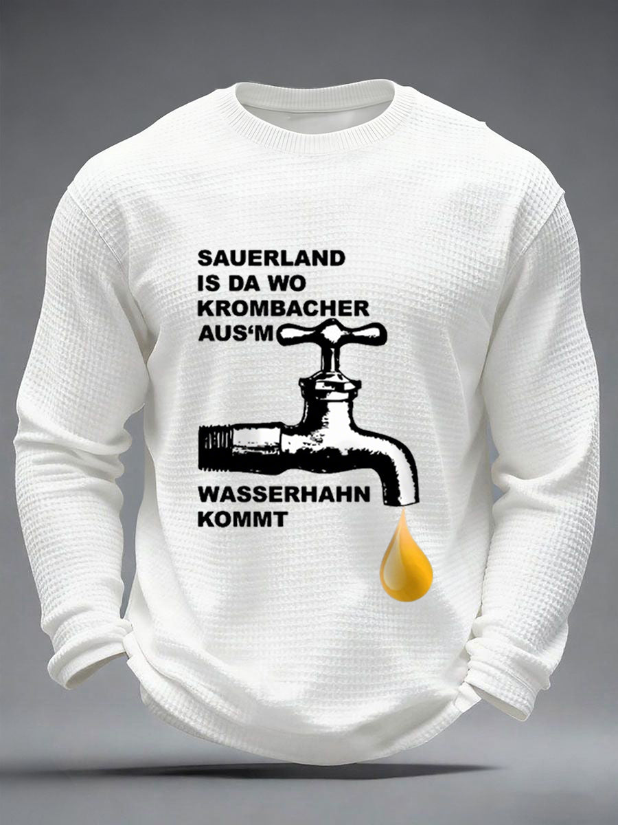 Herren-Bierliebhaber-Waffel-Langarm-Sweatshirt