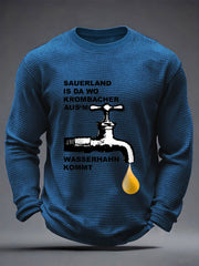 Herren-Bierliebhaber-Waffel-Langarm-Sweatshirt