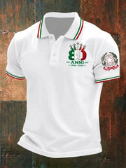 Herren Festa Della Repubblica Repvbblica Italiana Bedrucktes Hemd