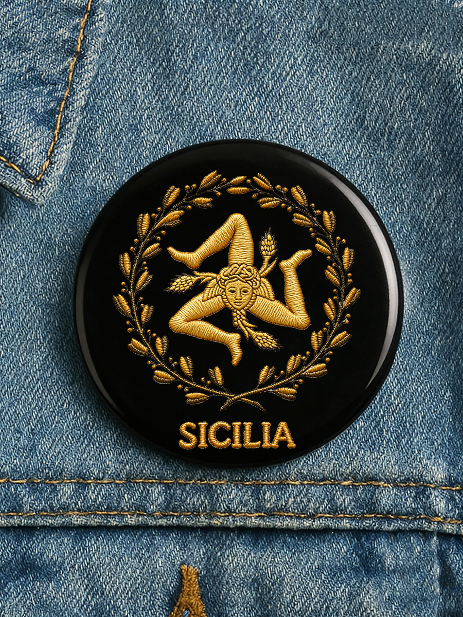 Unisex Sicilia Trina cria Print Brosche
