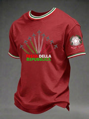 Herren-Festa-Della-Repubblica-Repvbblica-Italiana-Print-T-Shirt