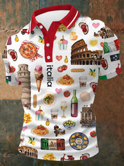 Herren-Italienischer-Print-Freizeithemd