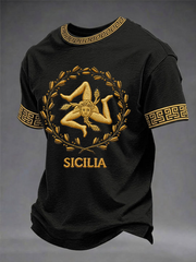 Männer Sicilia Trina cria T-Shirt mit kurzen Ärmeln