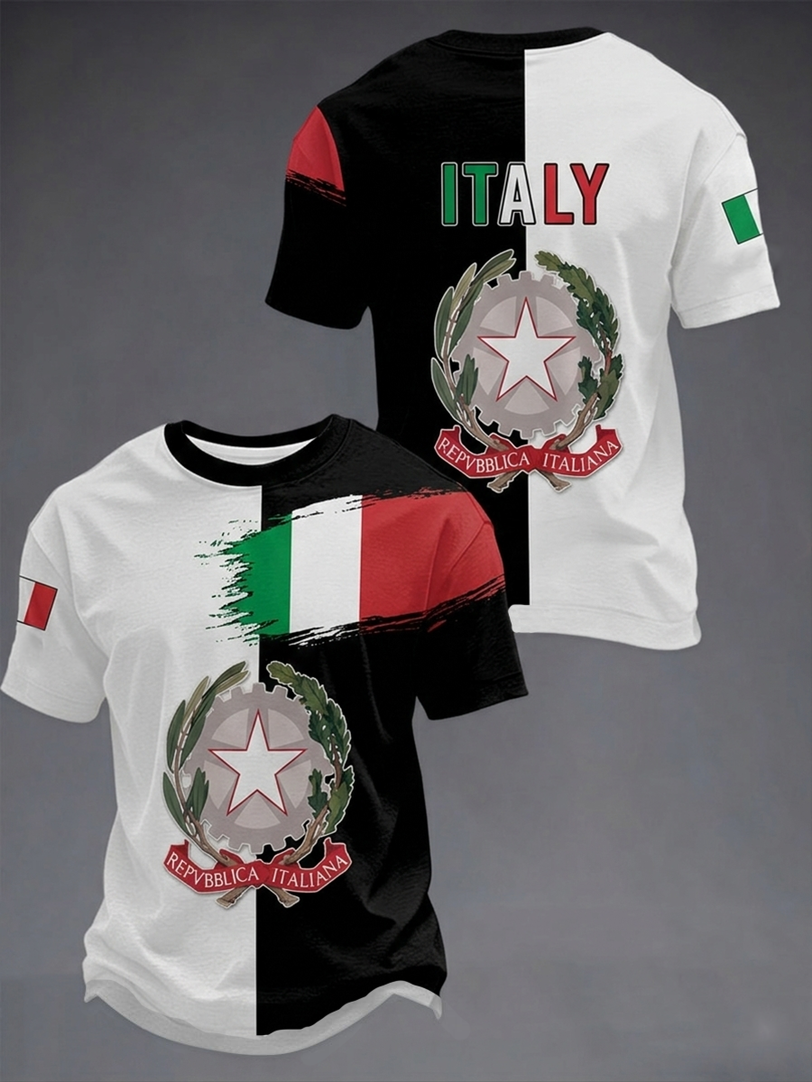 Herren-T-Shirt aus Italien mit kurzen Ärmeln