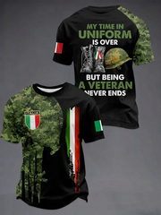 Herren-Italienische-Veteranen-Kurzarm-T-Shirt
