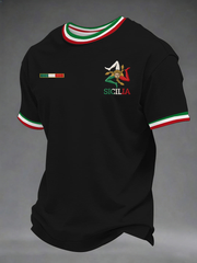 Herren-T-Shirt Sicilia Trinacria mit kurzen Ärmeln