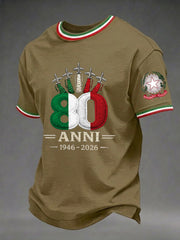 Herren Festa Della Repubblica Repvbblica Italiana Bedrucktes T-Shirt