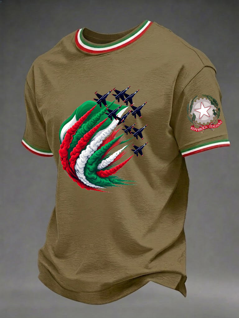 Herren-Festa-Della-Repubblica-Repvbblica-Italiana-Print-T-Shirt