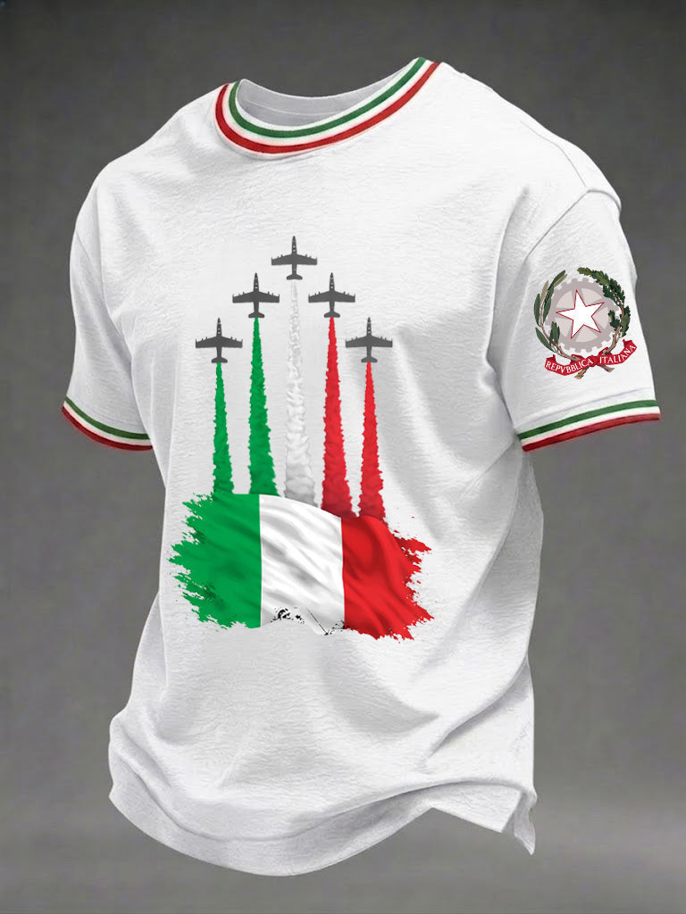 Herren-Festa-Della-Repubblica-Repvbblica-Italiana-Print-T-Shirt