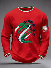 Herren Festa Della Repubblica Repvbblica Italiana Bedrucktes Waffel-Langarm-Sweatshirt
